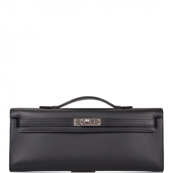 Hermes Black Swift Kelly Cut Palladium Hardware