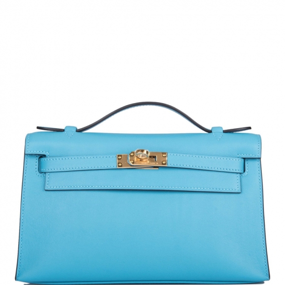 Hermes Bleu du Nord Swift Mini Kelly Pochette