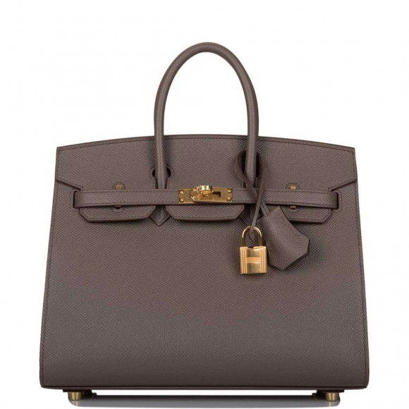 Hermes Etain Epsom Sellier Birkin 25cm Gold Hardware