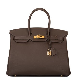 Hermes Ecorce Togo Birkin 35cm Gold Hardware