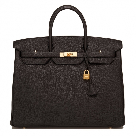 Hermes HSS Black and Indigo Togo Birkin 40cm Brushed Gold Hardware