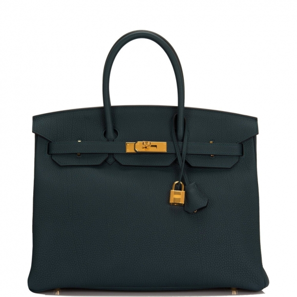 Hermes Vert Cypress Togo Birkin 35cm Gold Hardware