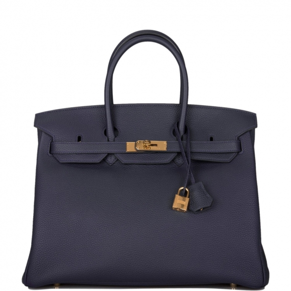 Hermes Bleu Nuit Togo Birkin 35cm Gold Hardware