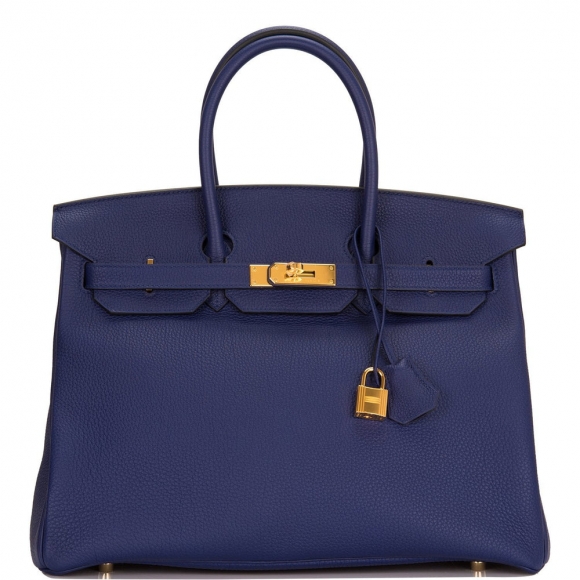 Hermes Bleu Encre Togo Birkin 35cm Gold Hardware