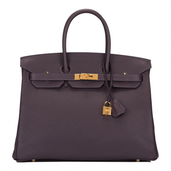 Hermes Raisin Clemence Birkin 35cm Gold Hardware