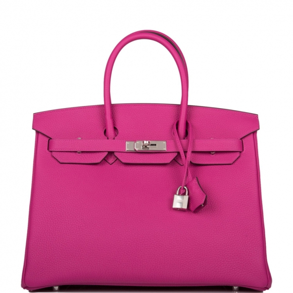 Hermes Rose Pourpre Togo Birkin 35cm Palladium Hardware