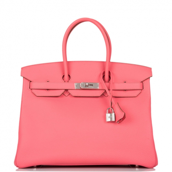 Hermes Rose Lipstick Togo Birkin 35cm Palladium Hardware