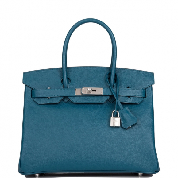 Hermes Vert Bosphore Epsom Birkin 30cm Palladium Hardware