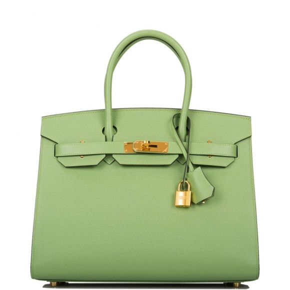 Hermes Vert Criquet Epsom Sellier Birkin 30cm Gold Hardware