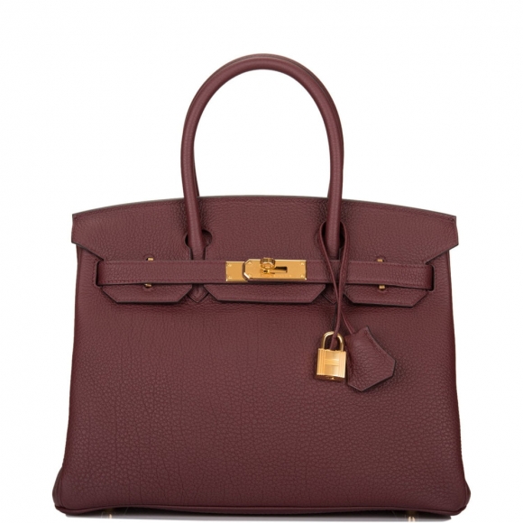 Hermes Bordeaux Togo Birkin 30cm Gold Hardware