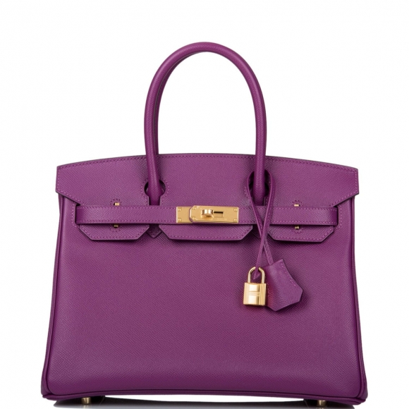 Hermes Anemone Epsom Birkin 30cm Gold Hardware