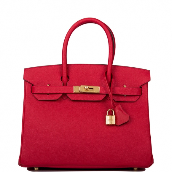 Hermes Rouge Casaque Epsom Birkin 30cm Gold Hardware