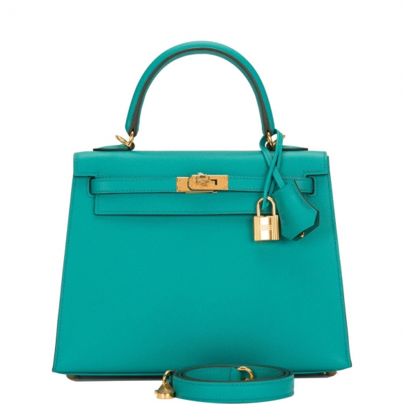 Hermes Vert Verone Epsom Sellier Kelly 25cm Gold Hardware