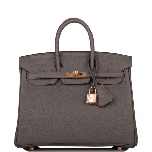 Hermes Birkin 25 Etain Togo Rose Gold Hardware