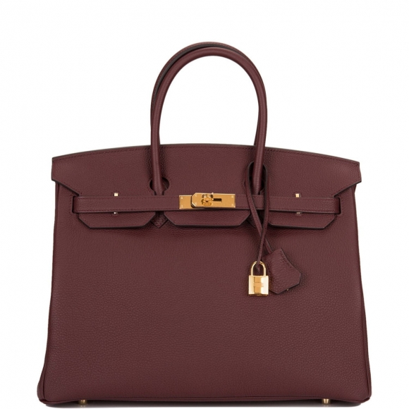 Hermes Bordeaux Togo Birkin 35cm Gold Hardware