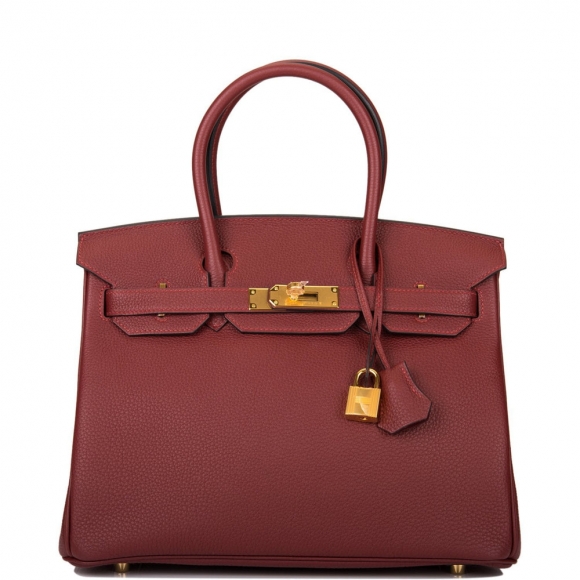 Hermes Rouge H Togo Birkin 30cm Gold Hardware