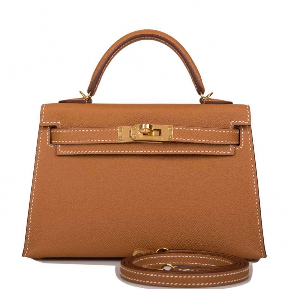 Hermes Gold Epsom Sellier Kelly 20cm Gold Hardware