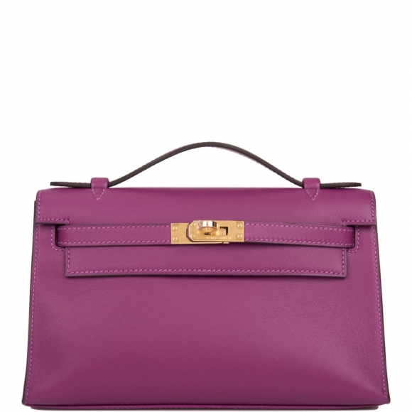 Hermes Anemone Swift Mini Kelly Pochette Gold Hardware